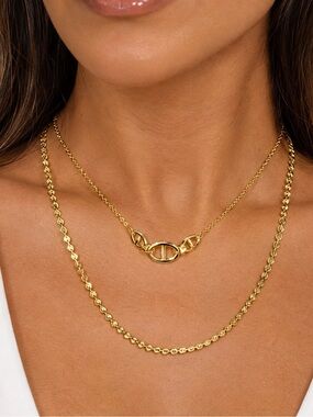 Gold Toggle Link Layered Necklace - Women's Jewelry